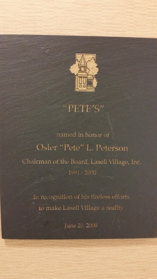 Pete's plaque